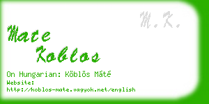 mate koblos business card
